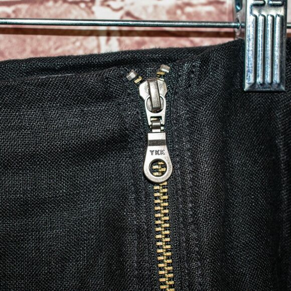 OPENING CEREMONY Women's Black Linen Mini Skirt Zipper front Sz Large - Picture 7 of 11